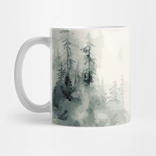 Misty boreal watercolor bear Mug